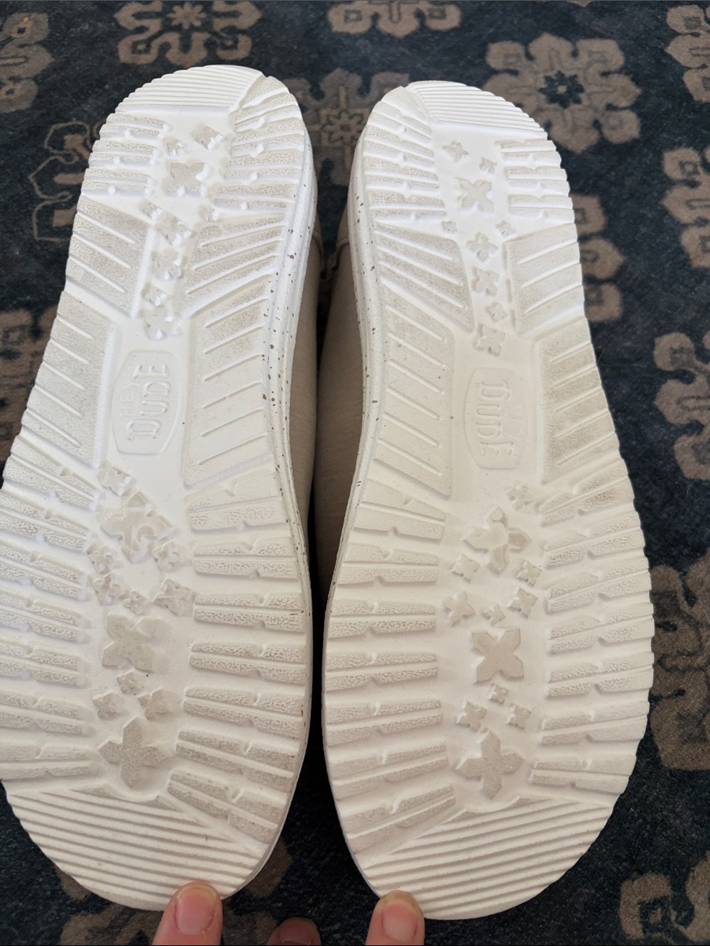 Women's HEY DUDE Beige Heathered Wendy Stretch Shoes - Picture 2 of 9